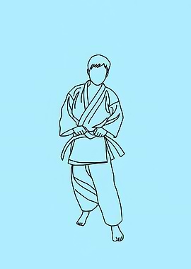 Karate Kid Minimalist Line Art