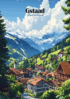 Gstaad Switzerland Mountain Village
