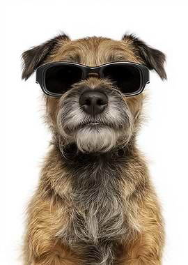 Cool Border Terrier Dog in Sunglasses