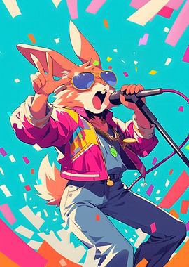 Singing Rabbit in Sunglasses
