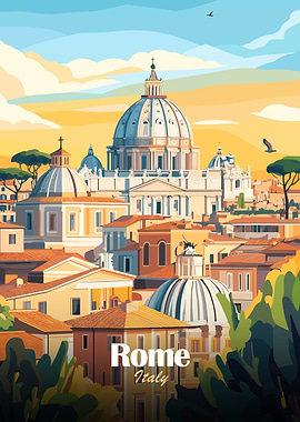 Rome Cityscape Illustration