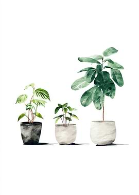 Watercolor Houseplants