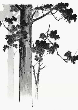 Black and White Tree Painting