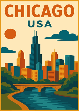 Chicago Skyline Poster
