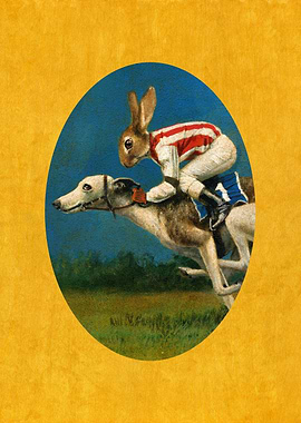 Rabbit Jockey on Greyhound