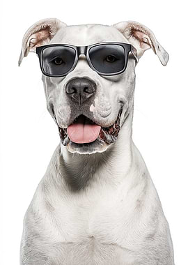 Cool Dogo Argentino Dog in Sunglasses