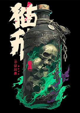 Skull in Bottle