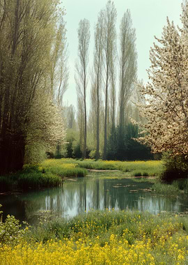 Serene Pond in Spring