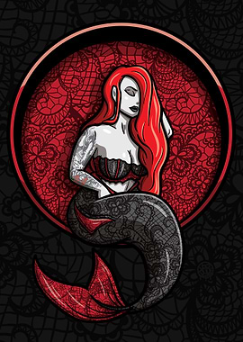 Red Lace Mermaid
