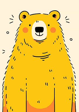 Smiling Yellow Bear Illustration