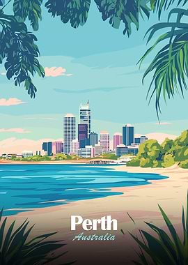 Perth Skyline Poster