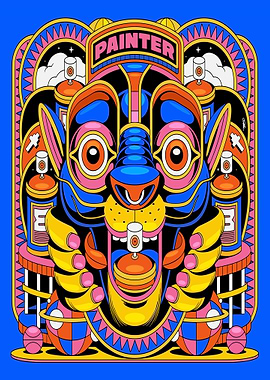 Painter Animal Illustration