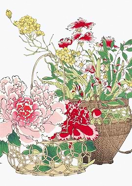 Floral Basket Illustration