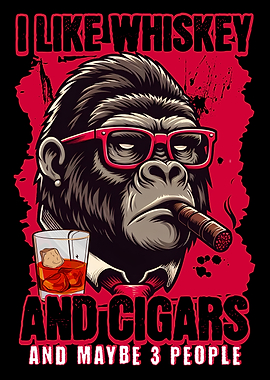 Gorilla Meme Whiskey Cigars 3 People