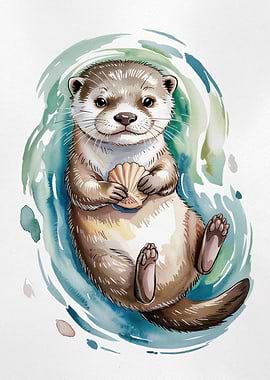 Cute Otter Watercolor