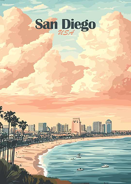 San Diego Skyline Sunset