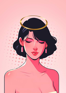 Beautiful Fantasy Angel Golden Halo