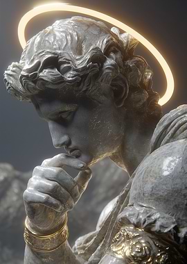 Golden Halo Angel Sculpture