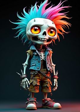 Punk Skeleton Character