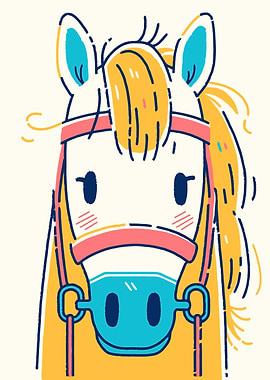 Cute Cartoon Horse