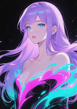 Elara Frost - Ice-Blue Eyes, Silky Pastel Lavender Hair