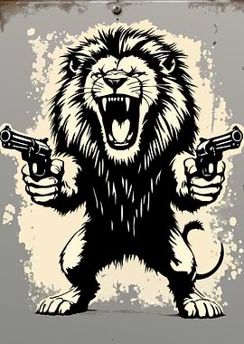 Lion with Guns
