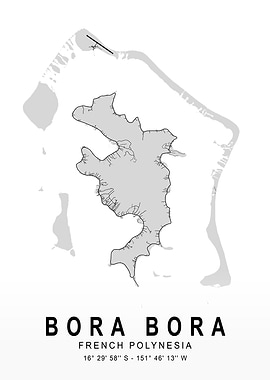 Bora Bora Light Island Map
