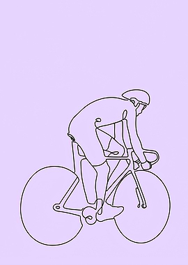 Cyclist Minimalist Line Art
