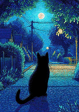 Cat Moonlight