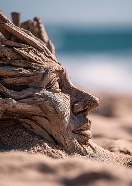 Driftwood Fairy Sculpture In Sand