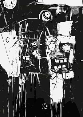 Black and White Abstract Figures