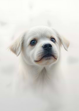 White Puppy Portrait