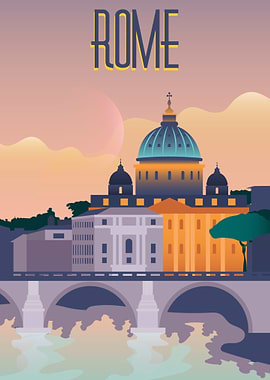 Rome Cityscape Illustration