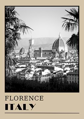 Florence, Italy Cityscape Photo Travel Poster