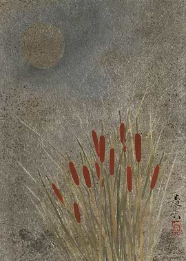 Cattail Moon Painting