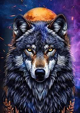 Wolf with Glowing Eyes