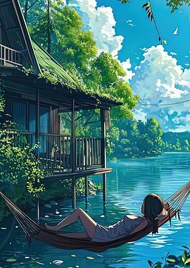 Relaxing by the Lake