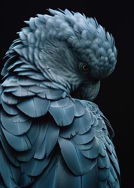 Blue Parrot Portrait