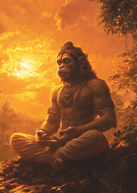Hanuman in Meditation