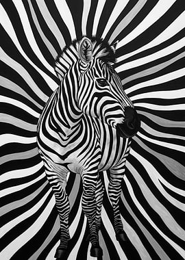 Zebra in Black and White