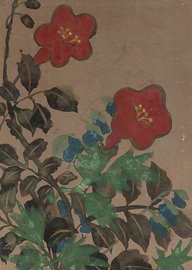 Red Flowers on Branch