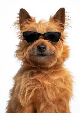 Cool Norwich Terrier Dog Wearing Sunglasses