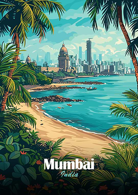 Mumbai Cityscape with Beach