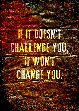 Challenge Yourself Poster Motivational Text Art