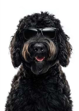 Cool Bouviers des Flandres Dog in Sunglasses