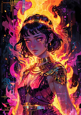 Eternal Flame: Hestia's Neon Inferno