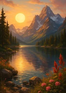 Mountain Lake Sunset