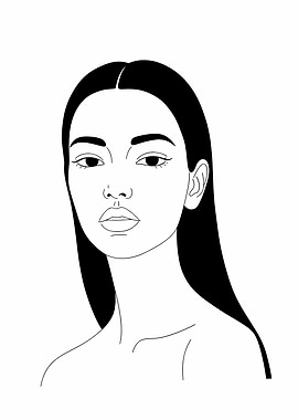 Line Art Woman Portrait