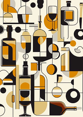 Abstract Wine and Spirits Poster