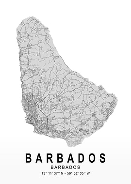 Barbados Light Island Map